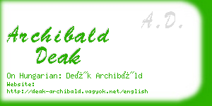 archibald deak business card